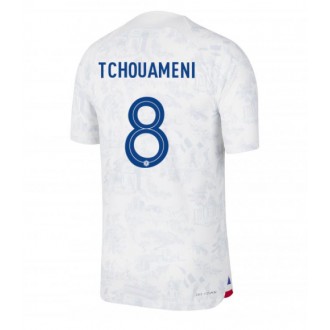 Frankrike Aurelien Tchouameni #8 Borta Kläder VM 2022 Kortärmad